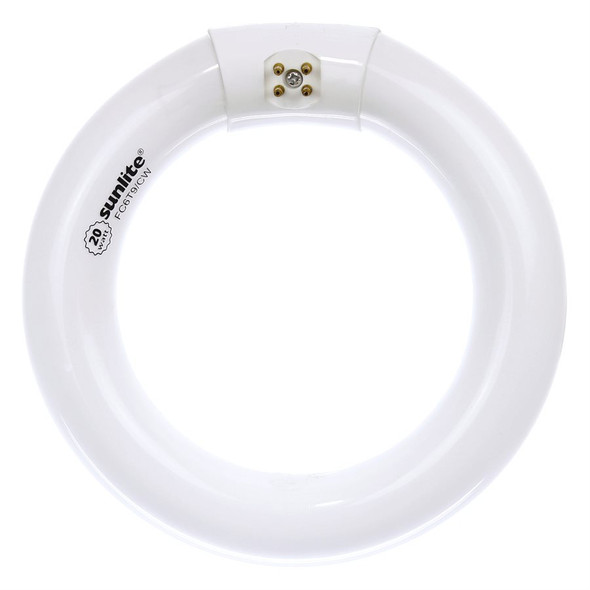 Sunlite FC8T9 Circline Fluorescent Lamp, 22W, 3000K, Warm White, CRI 62, 4-Pin Base, T9