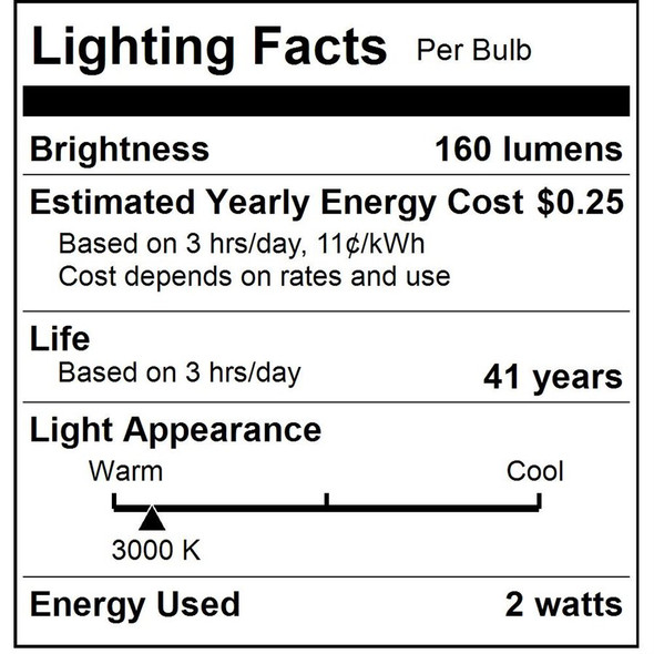 Sunlite LED Filament T10 Tubular Light Bulb, 2W, 160 Lumens, 3000K, 90 CRI, E26 Base, 120V, Dimmable, Clear Finish