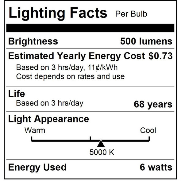 Sunlite MR16 LED Lamp, 6W, 5000K, 500lm, E26 Medium Base, Dimmable, 90 CRI, 35° Flood