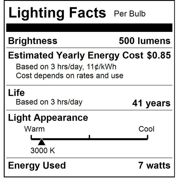 Sunlite G16 LED Globe Bulb, 7W, Clear Finish, 3000K, E26 Medium Base, Dimmable, 120V, 6-Pack