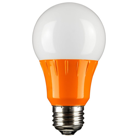 Sunlite A19 LED Colored Lamp, 3W, Orange, Medium (E26) Base, 120V, Non-Dimming, Frosted