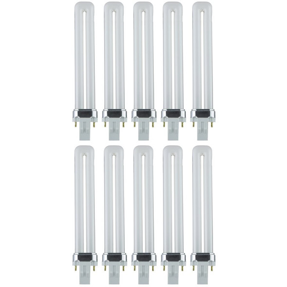 Sunlite PL13/SP65K/10PK, 13W, 6500K, GX23 2-pin base, 720 lumens, PL 2-pin U-shaped twin tube, 10-pack