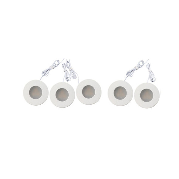 Lotus AD-108 1" Mini Puck LED Light, 5 Pack, 3000K|4000K, White|Black Trim, 12VDC