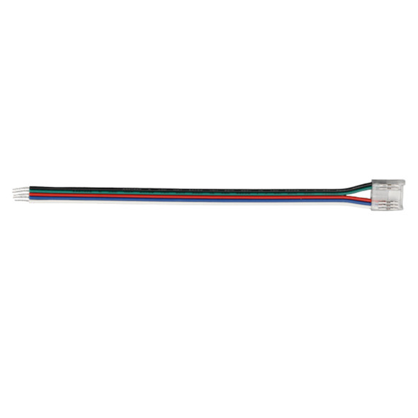 Lotus LED Lights Tape-to-Wire Front Side Connector, RGBW, 5-Pin, 12mm, 6" Wire Length
