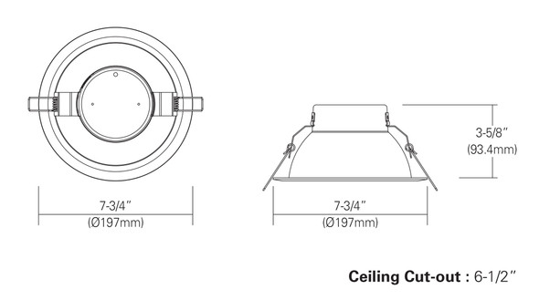 6" Non-IC Architectural LED Retrofit or New Construction Downlight, 15W, 3000K, EM Battery Backup, 120-277V