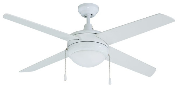 RP Lighting and Fans Europa 50" 4-Blade Ceiling Fan with Integrated LED Light Kit, Black/Black, 120V