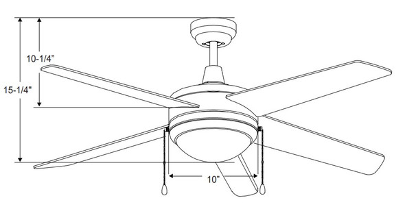 Mirage II 5-Blade Ceiling Fan, 44" Sweep, Brushed Nickel/Walnut, E26 Socket Base, LED Light Kit Included, 120V