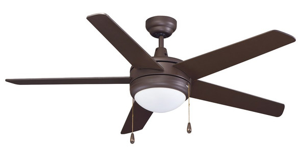 Mirage IV Ceiling Fan, 52" Sweep, 5-Blade, Integrated LED Light Kit, 16W, 3000K, 90 CRI, 120V, Brushed Nickel/Brushed Nickel, No Pull Chain