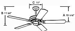 Royal Star 5-Blade 52" Sweep Builder Fan, Oil Rubbed Bronze, Walnut Blades, 120V