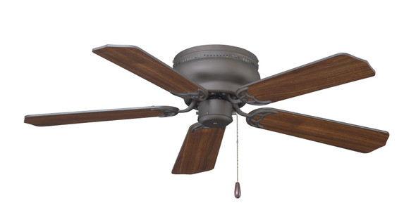 Royal Knight Hugger Ceiling Fan, 52" Sweep, 5-Blade, Brushed Nickel/Natural Maple, 120V