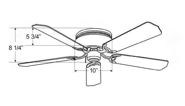 Royal Knight Hugger Ceiling Fan, 52" Sweep, 5-Blade, Oil Rubbed Bronze/Walnut, 120V