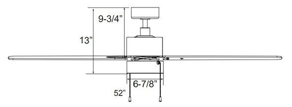 RP Lighting 1074LED Aldea II Ceiling Fan, 52", 3-Blade, Integrated LED Light Kit, 120V