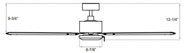 RP Lighting and Fans Aldea II 52" Ceiling Fan, Oil Rubbed Bronze/Walnut, Pull Chain, 120V