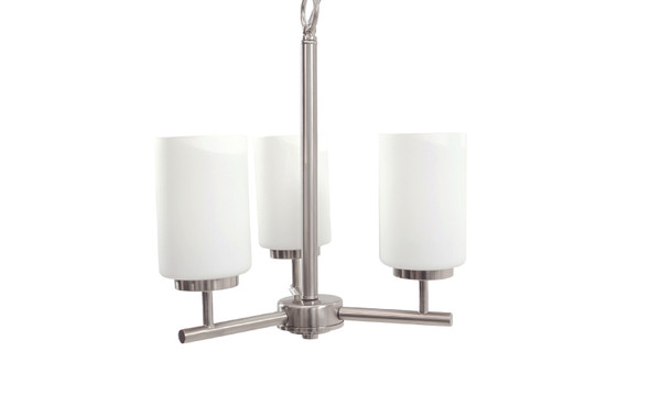 RP Lighting and Fans 4613 Series E26 A19 No Lamp Chandelier, Brushed Nickel, 3 Lights, 120V