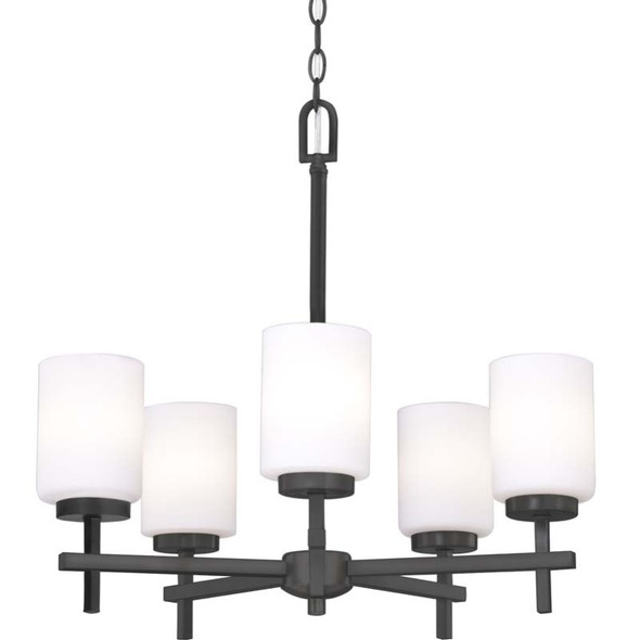 RP Lighting and Fans 4603 Series Chandelier A19 LED Light, Matte Black, 5 Lights