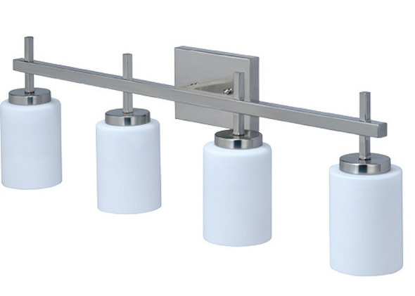 4908 A19 LED Vanity Light, Brushed Nickel, 4-Light