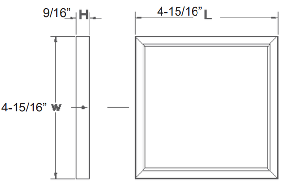 RP Lighting 8748 5" Square Surface Mount, Brushed Nickel, 90 CRI