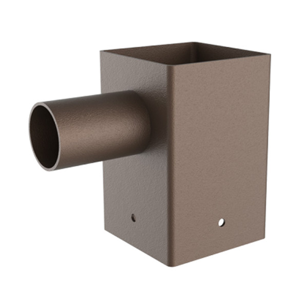 Portor PT-AL-P-HST2-1 Horizontal Square Tenon Pole Bracket, Single Horizontal, 4", 90°, Bronze