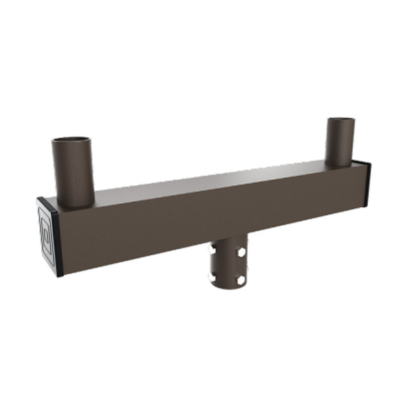 Portor PT-AL-P-VRT2-2 Twin Vertical Tenon, 2" Round Pole, Bronze