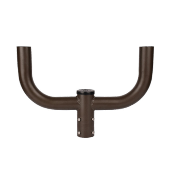 Portor Bullhorn Tenon for Round Pole, Short 180°, Double Bullhorn, 2-3/8" OD Tenon, Bronze