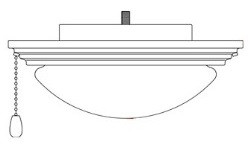 1RP84LED Ceiling Fan LED Light Kit, 17W, 950 Lumens, 3000K, 90 CRI, 120V, Dimmable, Frosted Glass Lens, Steel Frame