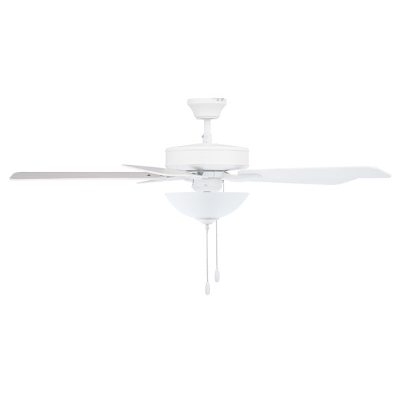 Sweep 52" 5-Blade LED Ceiling Fan, Brushed Nickel, Silver and Walnut Reversible Blades, Frosted Glass, 3000K, 120V