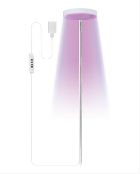 Cyber Tech Lighting LED Tru-Grow In Pot Grow Light, Dual Setting, 10W, 100-240V, Dimmable, 710-750nm, 8"-26" Stem, USB Cord with AC to DC Adapter