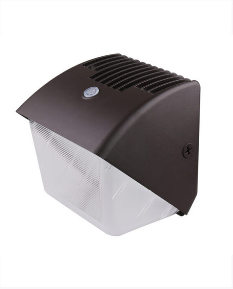 High Power LED Wall Light, 29W, 100/277V, 5000K, Bronze, Dusk to Dawn Sensor