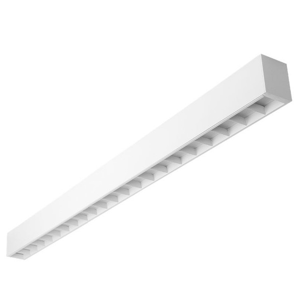 SCX Series 4FT Linear Light, 40W, Multi-CCT (Selectable Switch Inside Fixture), 0-10V Dimming, Polished Aluminum Louver Lens, Various Mounting Options