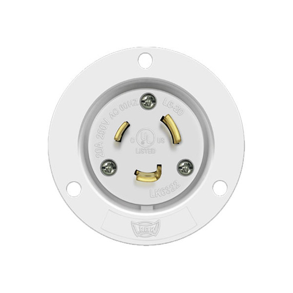 Locking Flanged Inlet, 30A, L6-30PFI