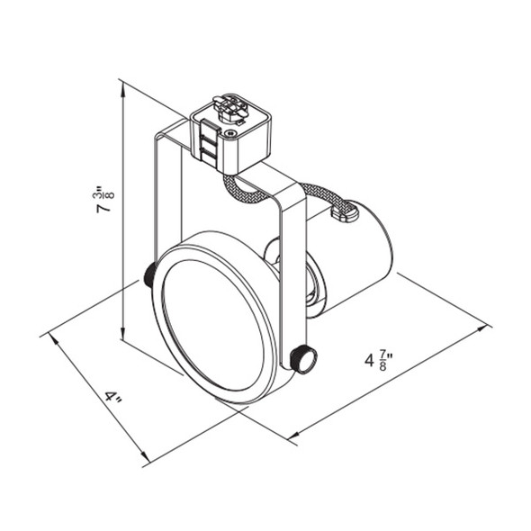 LED Gimbal Ring Track Head, 10 watt Lamp, Black Finish