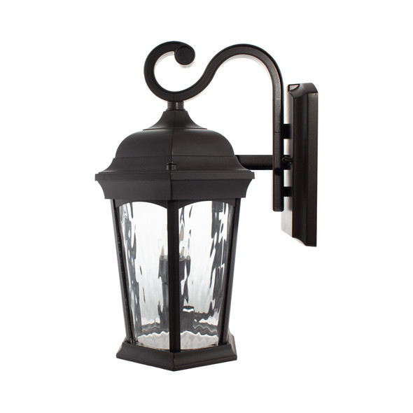 LED Wall Mounted Flame Lantern, Bronze Finish, 1200 Lumen, 3000K