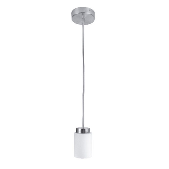 4-Inch 12 Watt Brushed Nickel Glass Lens Pendant Light with Adjustable Rod