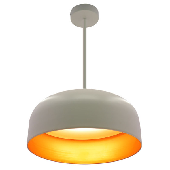 24-inch Integrated LED Pan Pendant Light, White with Gold, Multi CCT