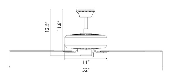 RP Lighting and Fans, Desert Moon Series, 52" Sweep 5-Blade Ceiling Fan, Brushed Nickel