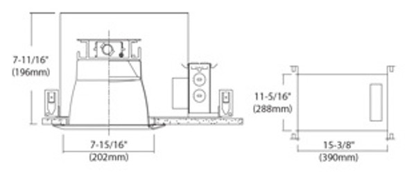 8-Inch G2 Commercial Flat Frame-in Kit Downlight with Interchangeable Reflector Trims - UZTD Driver