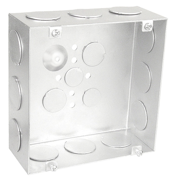 6" Square Box, 2-1/2" Deep - Welded, with Conduit Knockouts 6" Square Box, 2-1/2" Deep - Welded, with Conduit Knockouts