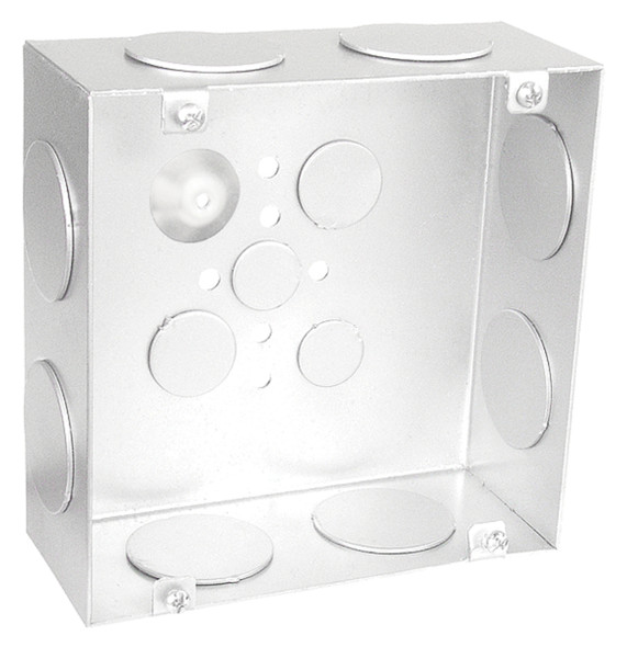 6" Square Box, 2-1/2" Deep - Welded with Conduit Knockout 6" Square Box, 2-1/2" Deep - Welded with Conduit Knockout