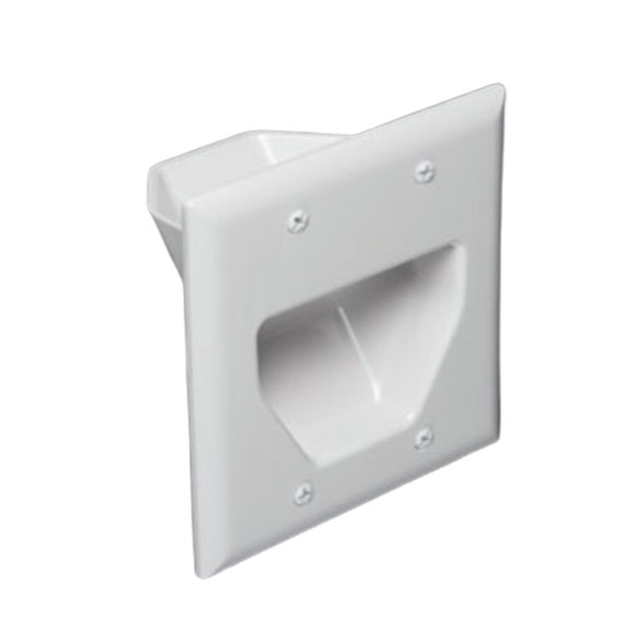 2 Gang Recessed Low Voltage Cable Plate