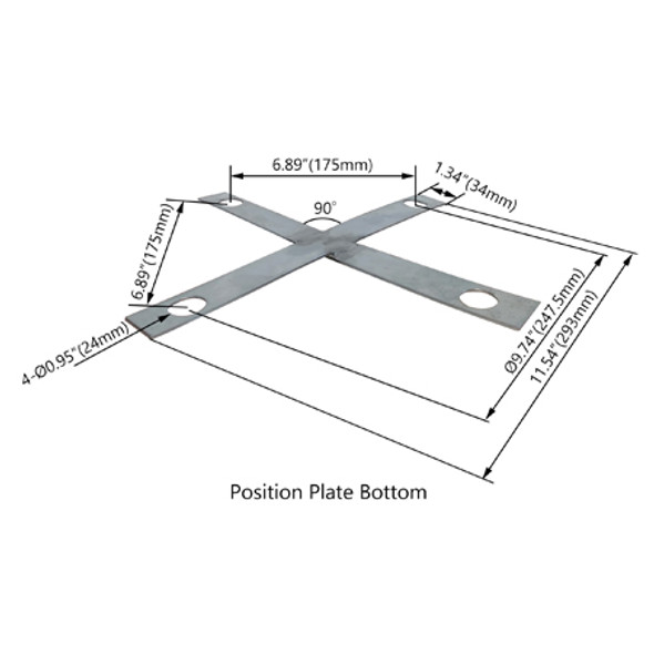 Cross Screw Positioning Plate, 30 FT Steel Round Light Poles