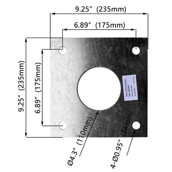 Screw Positioning Plate, TM24, for 30 FT Steel Round Light Poles