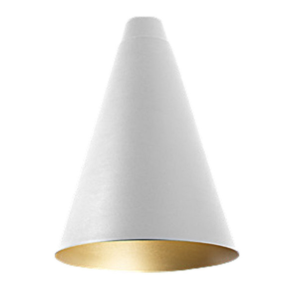 LCFS Series, 3CCT Cone Pendant with 4.5FT Adjustable Downrod, White/Gold Finish