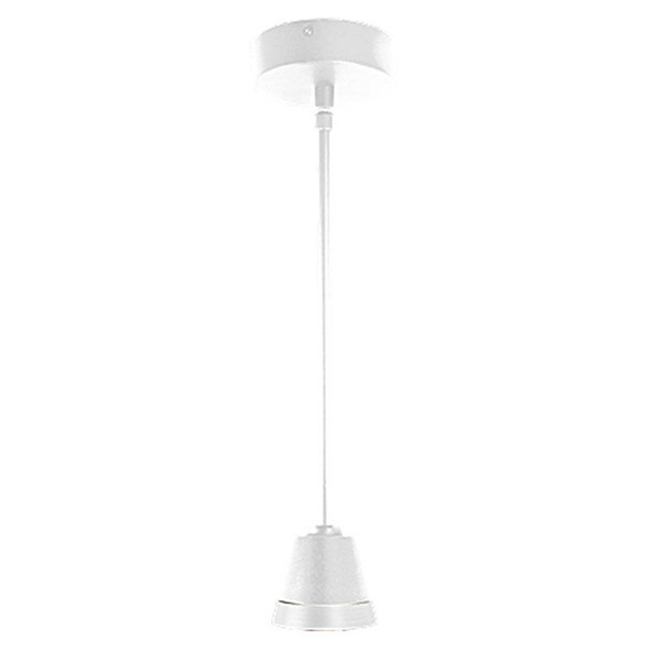 3CCT Cone Pendant, White/Gold Finish, 5FT Adjustable Downrod