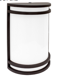 10" OUTDOOR/INDOOR LED DECORATIVE WALL SCONCE, 120V (7" WIDE), BRONZE FINISH, PHOTOCELL