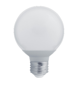 G25 Globe Lamp, 230 Degree Beam, 6W, 450lm, Dimmable, 4000K, 80+CRI, 120VAC, E26