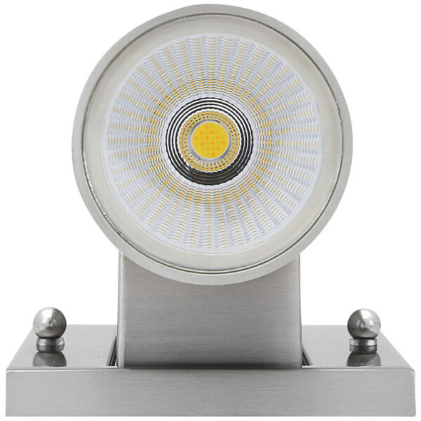 8-Inch LED Outdoor Tubular Wall Sconce Light Fixture, 24W, Brushed Nickel, CCT Selectable 30K/40K/50K, Dimmable