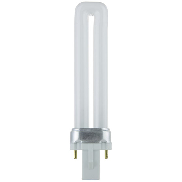 PL 2-Pin Fluorescent, 7W, 4100K, Cool White, U Shaped, PL CFL, Twin Tube, Plugin Light Bulbs, G23 Base