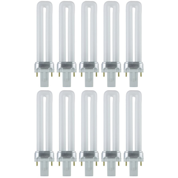 PL 2-Pin Fluorescent, 7W, 4100K, Cool White, U Shaped, PL CFL, Twin Tube, Plugin Light Bulbs, G23 Base
