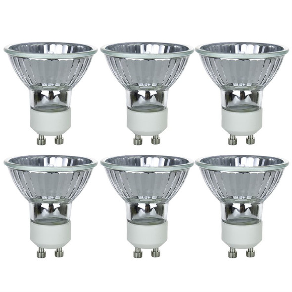 MR16 Halogen Reflector Bulb, 35W, 38° Flood, 120V, GU10 Base, Dimmable, 6-Pack