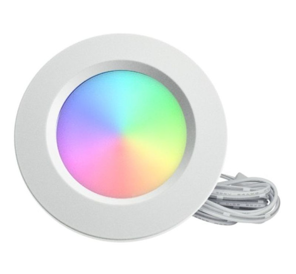 LED Puck Light, RGBW, 4W, 250LM, Ultra Slim Canless Recessed, Round image 2